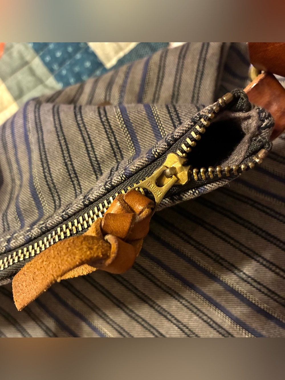 **NWOT** DOUBLE RL RALPH LAUREN RRL LEATHER/ HERRINGBONE TWILL SHOULDER BAG - Picture 10 of 13